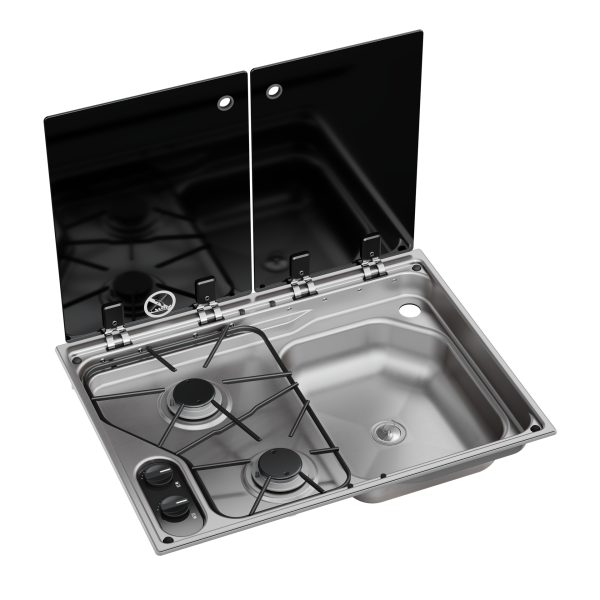 Dometic CVC1600G Kochfeld-Spülen-Kombination – 2-flammig, Spüle rechts